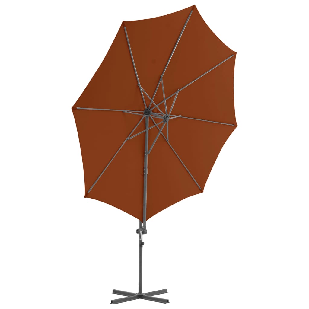 Vidaxl zweefparasol met stalen paal 300 cm terracottakleurig