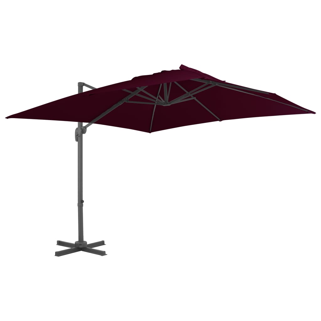 VidaXL Zweefparasol met aluminium paal 300x300 cm bordeauxrood