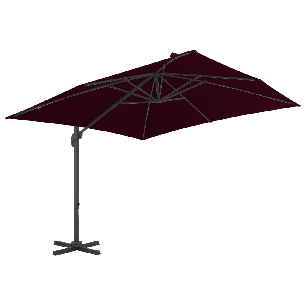 VidaXL Zweefparasol met aluminium paal 300x300 cm bordeauxrood