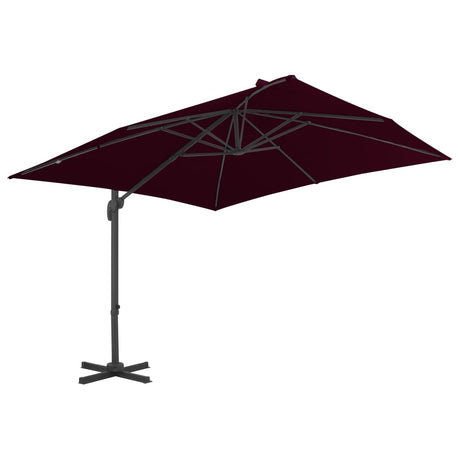 Vidaxl zweefparasol met aluminium paal 300x300 cm bordeauxrood