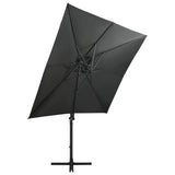 Vidaxl zweefparasol met paal en led-verlichting 250 cm antracietkleur