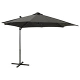 VidaXL Zweefparasol met paal en LED-verlichting 300 cm antracietkleur