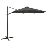 VidaXL Zweefparasol met paal en LED-verlichting 300 cm antracietkleur