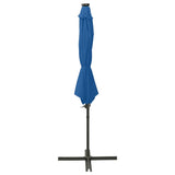 Vidaxl zweefparasol met paal en led-verlichting 300 cm azuurblauw