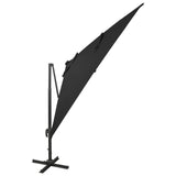 VidaXL Zweefparasol met paal en LED-verlichting 300 cm zwart