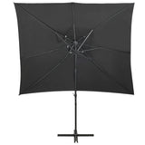 VidaXL Zweefparasol met dubbel dak 250x250 cm antracietkleurig