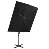 VidaXL Zweefparasol met dubbel dak 250x250 cm zwart