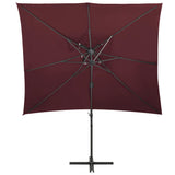 Vidaxl zweefparasol met dubbel dak 250x250 cm bordeauxrood