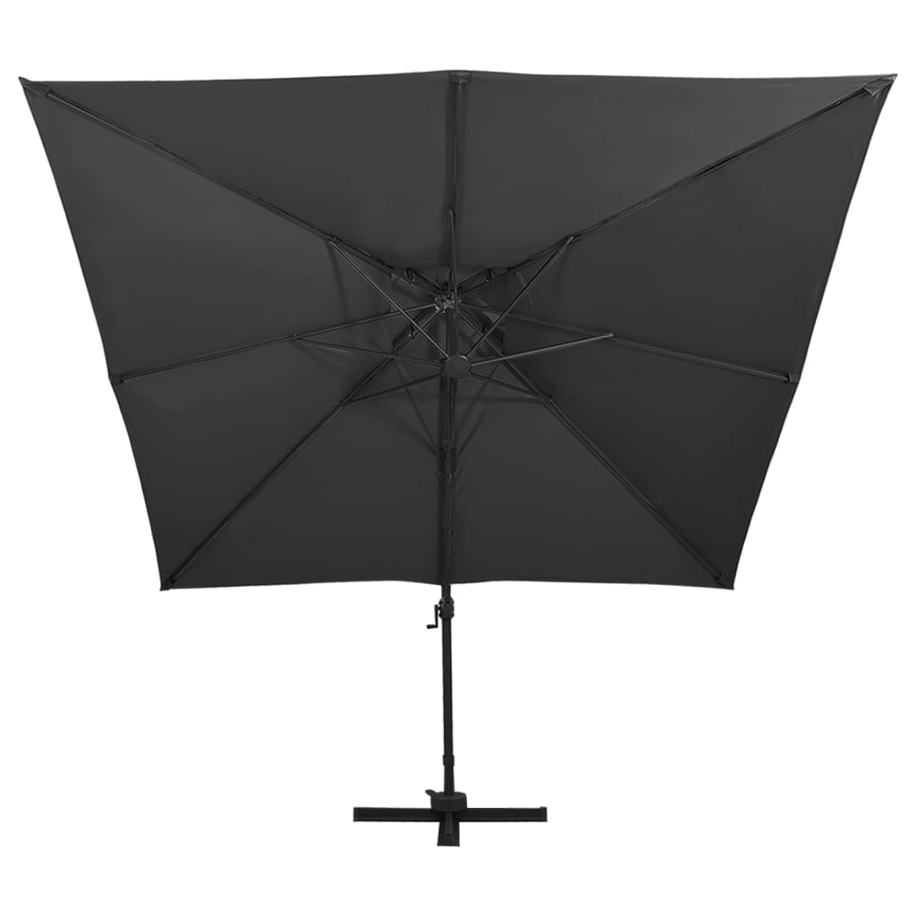 VidaXL Zweefparasol met dubbel dak 300x300 cm zwart