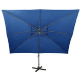 Vidaxl zweefparasol met dubbel dak 400x300 cm azuurblauw