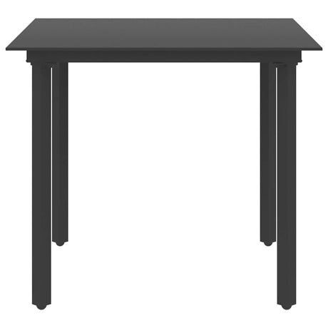 Vidaxl tuintafel 80x80x74 cm staal en glas zwart