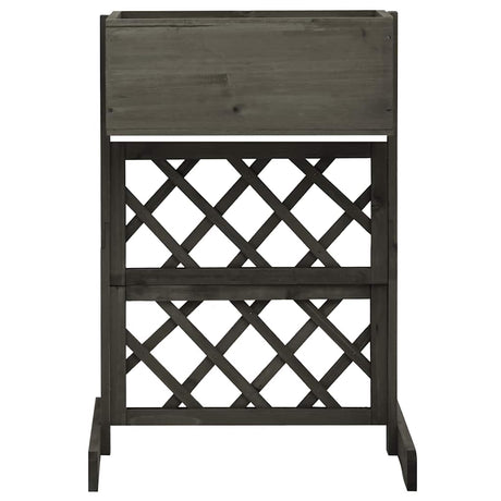 Vidaxl latwerkplantenbak 45x30x74 cm massief vurenhout grijs