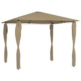 Vidaxl prieel met paalhoezen 160 g m² 3x3x2,6 m taupe