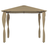 Vidaxl prieel met paalhoezen 160 g m² 3x3x2,6 m taupe