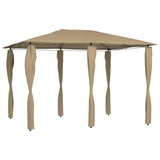 Vidaxl prieel met paalhoezen 160 g m² 3x4x2,6 m taupe