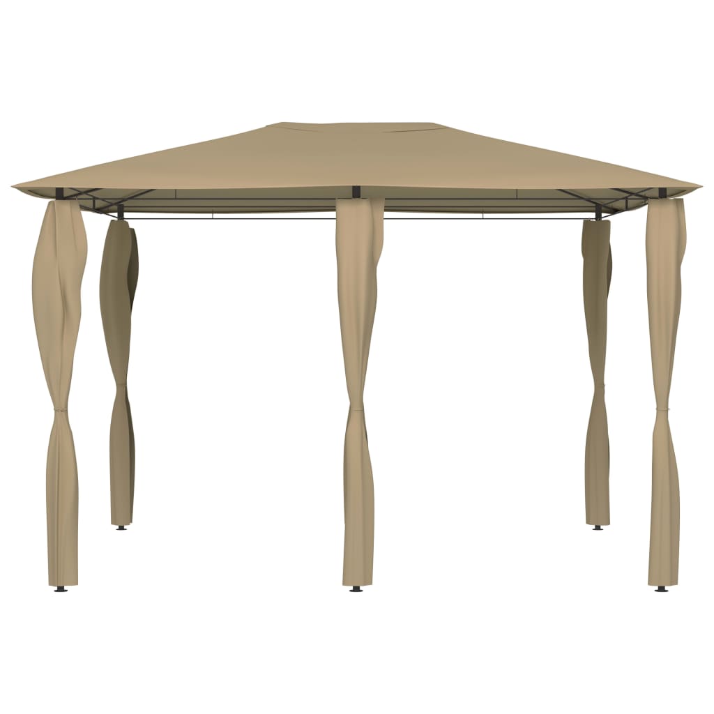 Vidaxl prieel met paalhoezen 160 g m² 3x4x2,6 m taupe