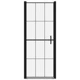 VidaXL Douchedeur 81x195 cm gehard glas zwart