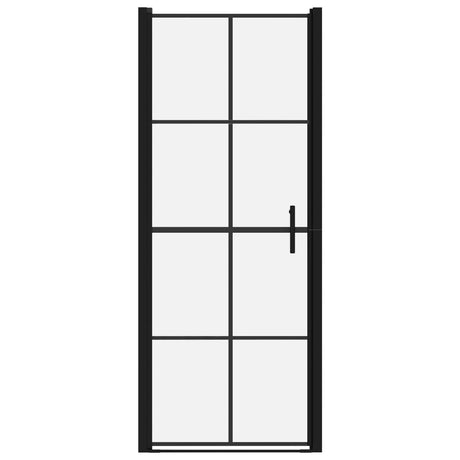 Vidaxl douchedeuren 81x195 cm gehard glas zwart