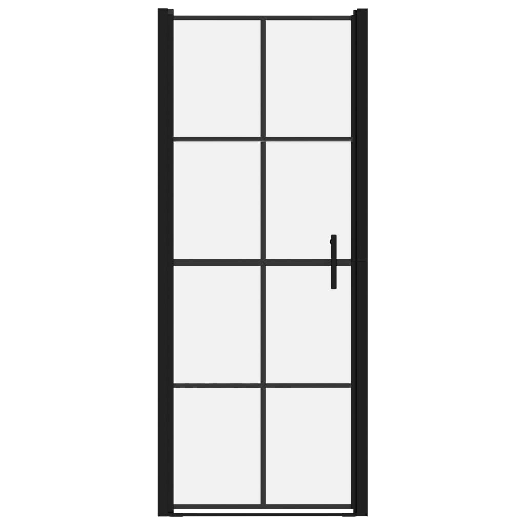 VidaXL Douchedeur 91x195 cm gehard glas zwart