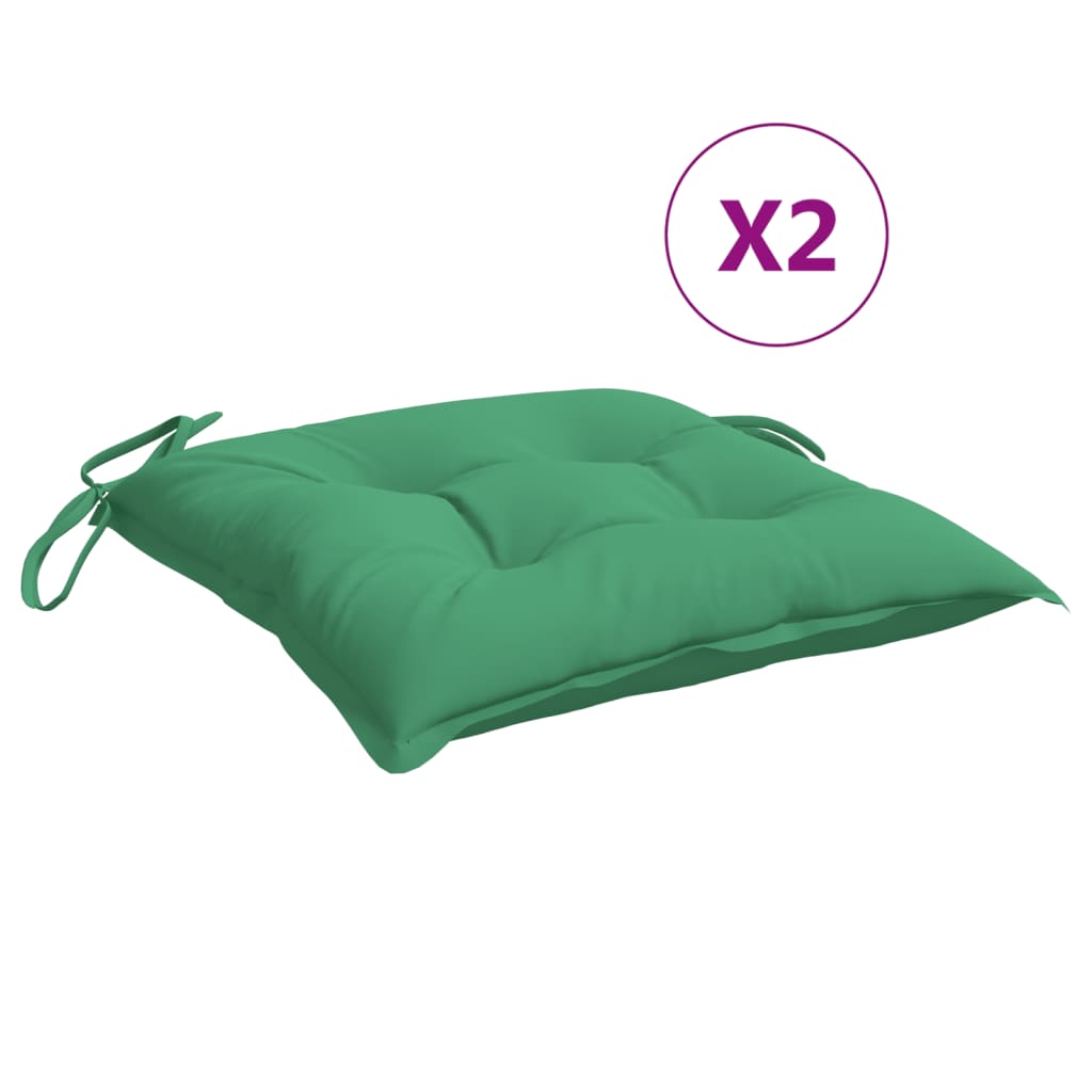 Vidaxl stoelkussens 2 st 40x40x7 cm oxford stof groen