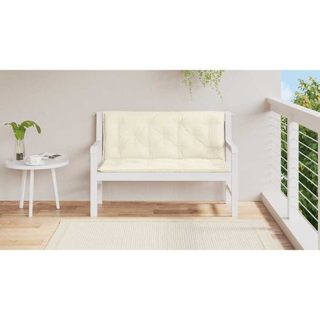 Vidaxl tuinbankkussen 120x(50+50)x7 cm oxford stof crèmewit