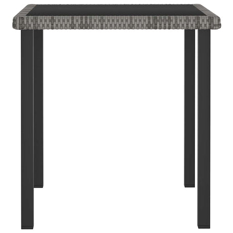 Vidaxl tuintafel 70x70x73 cm poly rattan grijs