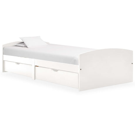 Vidaxl bedframe met 2 lades massief grenenhout wit 90x200 cm