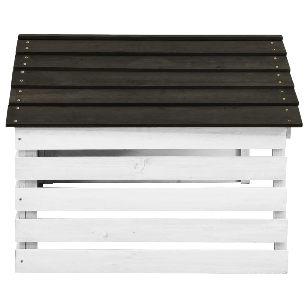 Vidaxl overkapping voor grasmaaier 78x74x54 cm vurenhout zwart en wit