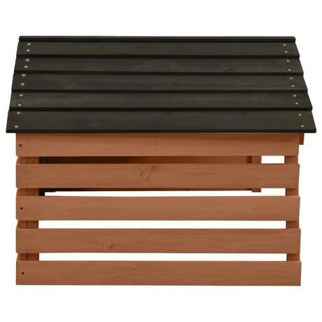 Vidaxl overkapping voor grasmaaier 78x74x54 cm vurenhout zwart bruin