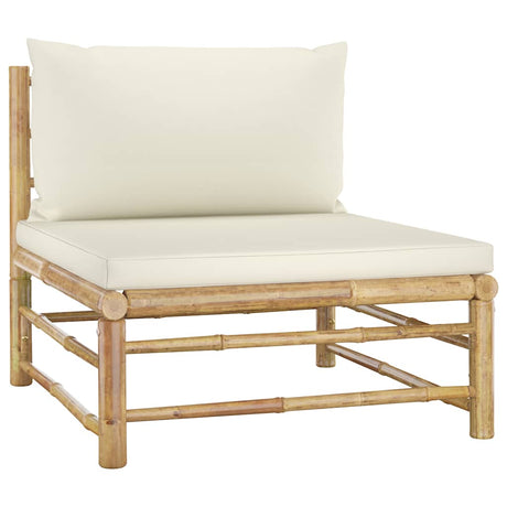 Vidaxl 4-delige loungeset met crèmewitte kussens bamboe