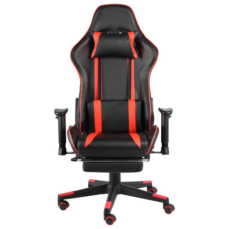 Vidaxl gamestoel draaibaar met voetensteun pvc rood