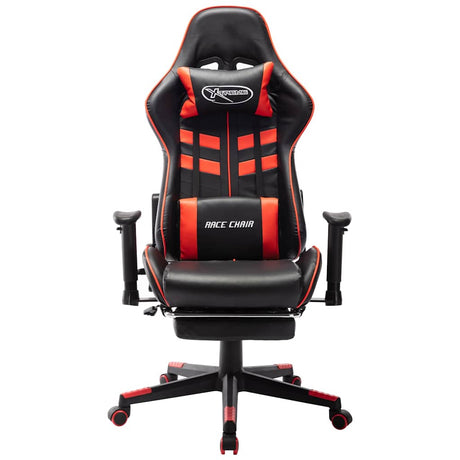 Vidaxl gamestoel met voetensteun kunstleer zwart en rood