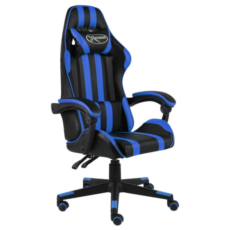 Vidaxl racestoel kunstleer zwart en blauw