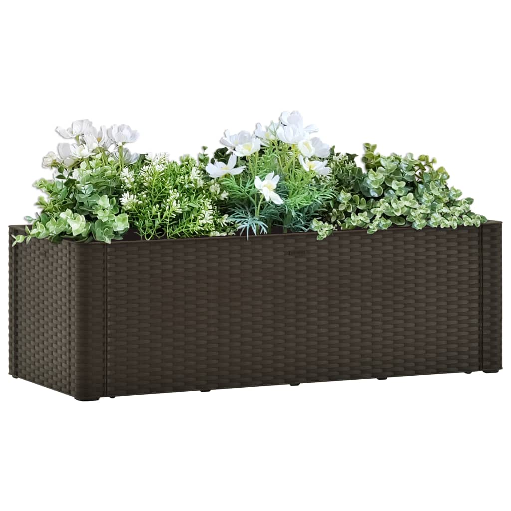 Vidaxl plantenbak hoog met zelfbewateringssysteem 100x43x33 cm mokka