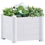 Vidaxl plantenbak verhoogd 43x43x35 cm pp wit