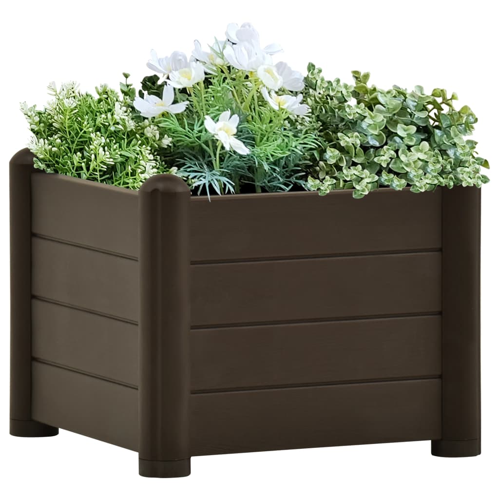 Vidaxl plantenbak verhoogd 43x43x35 cm pp mokka