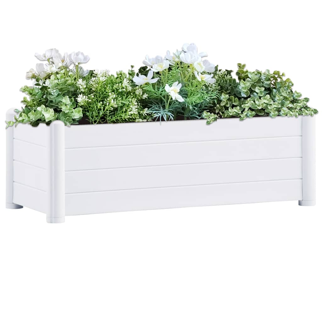 Vidaxl plantenbak verhoogd 100x43x35 cm pp wit