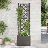 Vidaxl plantenbak met latwerk 43x43x142 cm pp antracietkleurig