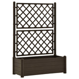 Vidaxl plantenbak met latwerk 100x43x142 cm pp mokka