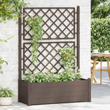 Vidaxl plantenbak met latwerk 100x43x142 cm pp mokka