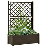 Vidaxl plantenbak met latwerk 100x43x142 cm pp mokka