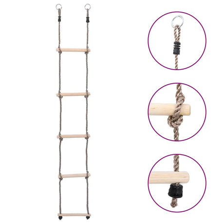 Vidaxl ladder met 5 sporten 210 cm massief grenenhout