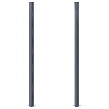Vidaxl schuttingpalen 2 st 185 cm aluminium donkergrijs