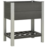 Vidaxl plantenbak verhoogd met schap 75x50x90 cm hkc grijs