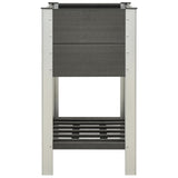 Vidaxl plantenbak verhoogd met schap 75x50x90 cm hkc grijs