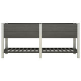 VidaXL Plantenbak verhoogd met schap 200x50x90 cm HKC grijs