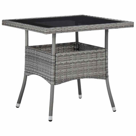Vidaxl 3-delige tuinset poly rattan en glas grijs