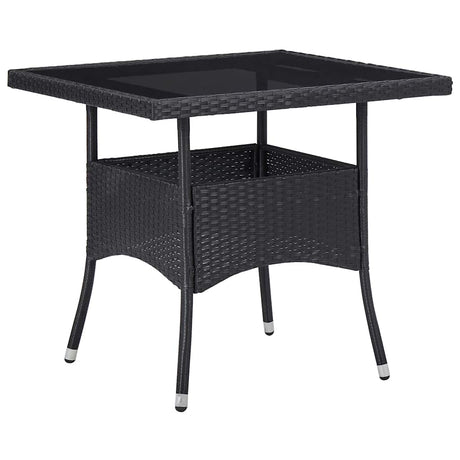 Vidaxl 3-delige tuinset poly rattan en acaciahout zwart
