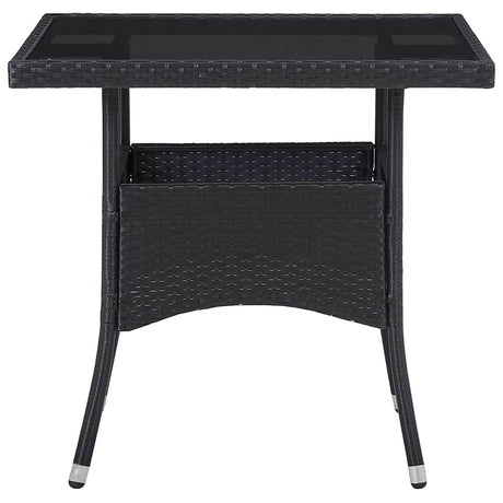 Vidaxl 3-delige tuinset poly rattan en acaciahout zwart