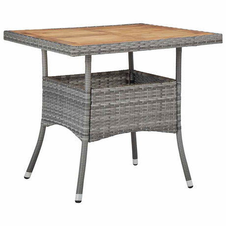 Vidaxl 3-delige tuinset poly rattan en acaciahout grijs